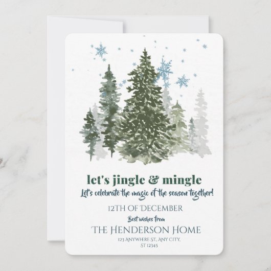 Moderne uitnodiging voor kerstfeest (Voorkant)