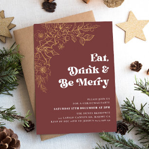 Moderne Uitnodiging voor Kerstfeest Be Merry 