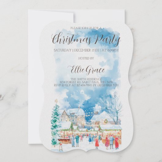 Moderne uitnodiging voor kerstfeestdag (Voorkant)