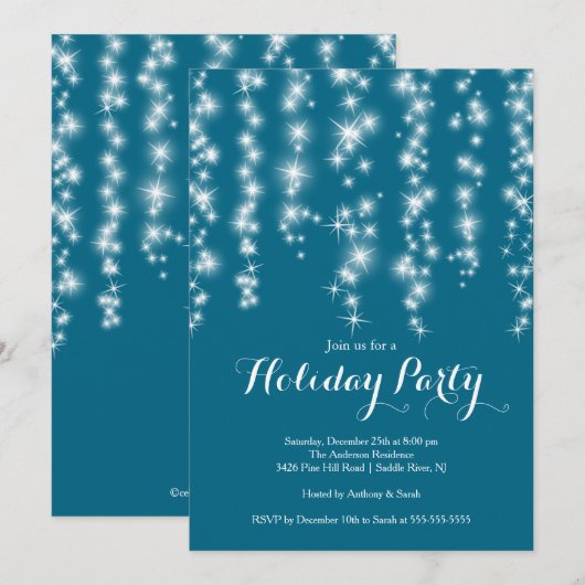 Moderne uitnodiging voor kerstfeestdag met vrije f (Voorkant / Achterkant)