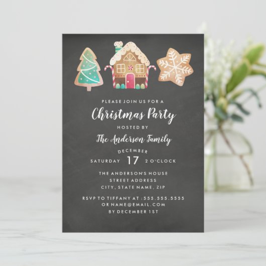 Moderne uitnodiging voor kerstfeestdagen (Staand voorkant)