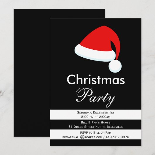 Moderne uitnodiging voor kerstfeestdagen (Voorkant / Achterkant)