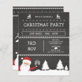 Moderne uitnodiging voor kerstfeestdagen in Chalkb (Voorkant / Achterkant)