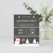 Moderne uitnodiging voor kerstfeestdagen in Chalkb (Staand voorkant)