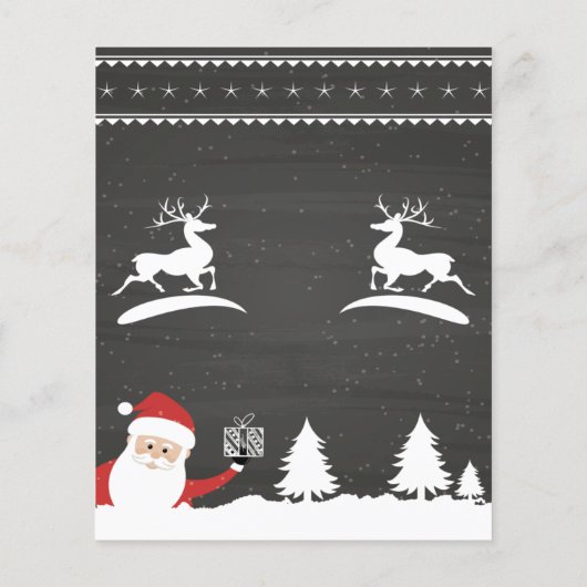 Moderne uitnodiging voor kerstfeestdagen in Chalkb (Achterkant)