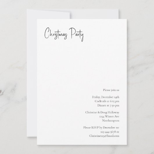 Moderne uitnodiging voor kerstmis (Voorkant)