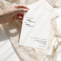 Moderne uitnodiging voor klassieke bruiloft