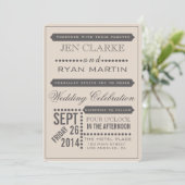 Moderne uitnodiging voor Manuscript Beige & Gray W (Staand voorkant)