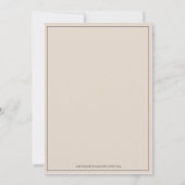 Moderne uitnodiging voor Manuscript Beige & Gray W (Achterkant)