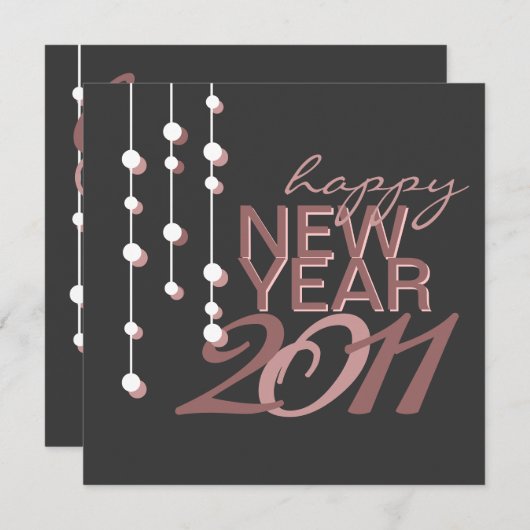 Moderne uitnodiging voor nieuwe jaren (Voorkant / Achterkant)