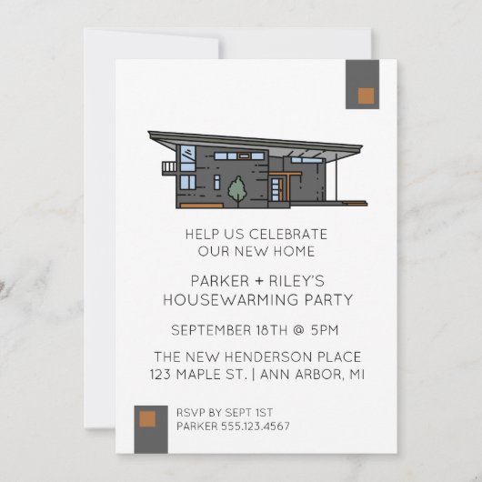 Moderne uitnodiging voor nieuwe thuiswoningen (Voorkant)