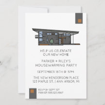 Moderne uitnodiging voor nieuwe thuiswoningen