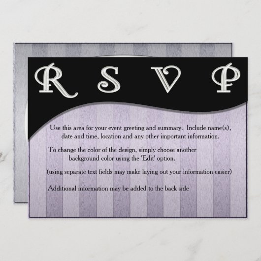 Moderne uitnodiging voor ontwerpgolven en stripes (Voorkant / Achterkant)