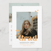 Moderne uitnodiging voor open huis bij diploma-uit (Voorkant / Achterkant)