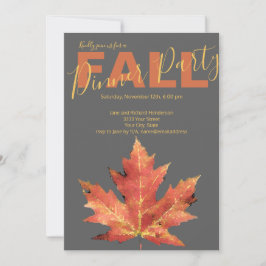 Moderne uitnodiging voor Oranje-Herfst Grijze binn