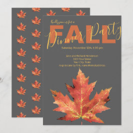 Moderne uitnodiging voor Oranje-Herfst Grijze binn