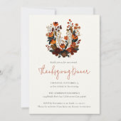 Moderne uitnodiging voor paardrijden Thanksgiving (Voorkant)