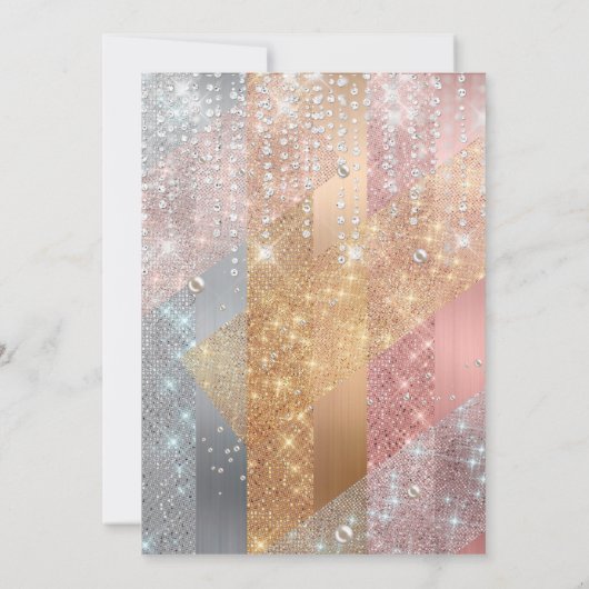 Moderne uitnodiging voor Quinceanera (Achterkant)