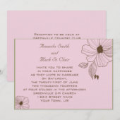 Moderne uitnodiging voor roze en bruin huwelijk (Voorkant / Achterkant)