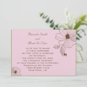 Moderne uitnodiging voor roze en bruin huwelijk (Staand voorkant)