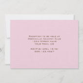 Moderne uitnodiging voor roze en bruin huwelijk (Achterkant)