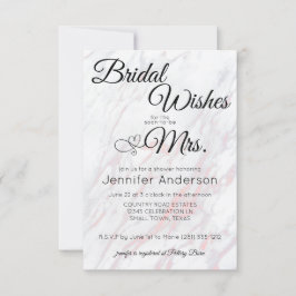 Moderne uitnodiging voor roze en grijze marmer