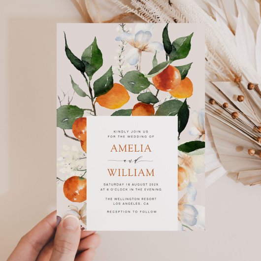 moderne uitnodiging voor sinaasappels van citrusvr