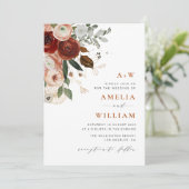 moderne uitnodiging voor terracotta en griekse bru (Staand voorkant)