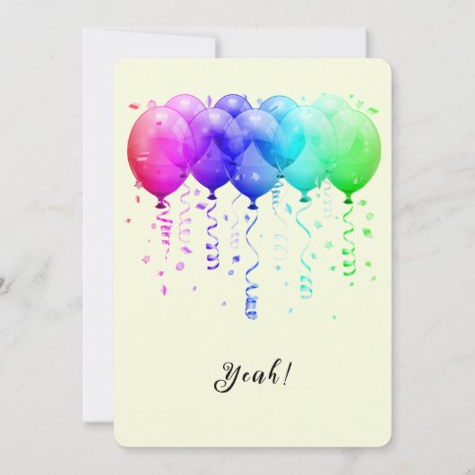 Moderne uitnodiging voor theepartij 'Schuldenvrij' (Achterkant)