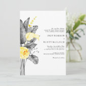 Moderne uitnodiging voor tropisch huwelijk (Staand voorkant)