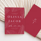 Moderne uitnodiging voor tropisch huwelijk