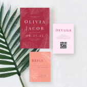 Moderne uitnodiging voor tropisch huwelijk