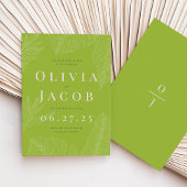 Moderne uitnodiging voor tropisch huwelijk