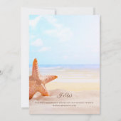 Moderne uitnodiging voor tropisch strand (Achterkant)