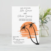 Moderne uitnodiging voor tropisch strand Ocean Wed (Staand voorkant)