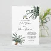 Moderne uitnodiging voor tropisch strand Ocean Wed (Staand voorkant)