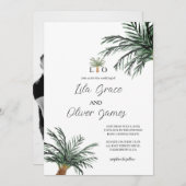 Moderne uitnodiging voor tropisch strand Ocean Wed (Voorkant / Achterkant)