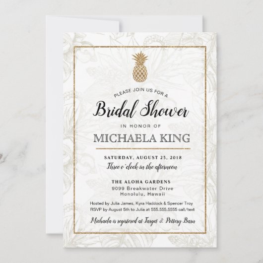 Moderne uitnodiging voor tropische ananassen (Voorkant)