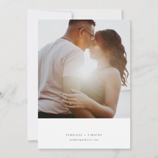 Moderne uitnodiging voor tropische bruiloft Monste (Achterkant)