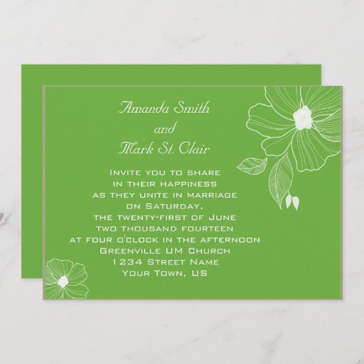 Moderne uitnodiging voor Tropische Groen en Wit We (Voorkant / Achterkant)