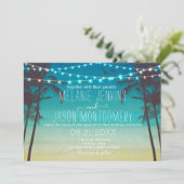 Moderne uitnodiging voor tropische palmbomen voor  (Staand voorkant)