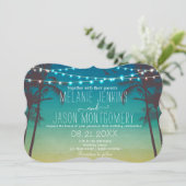 Moderne uitnodiging voor tropische palmbomen voor (Staand voorkant)