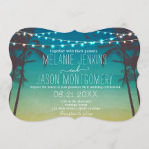 Moderne uitnodiging voor tropische palmbomen voor 