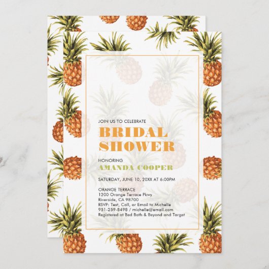 Moderne uitnodiging voor tropische weddenschappen (Voorkant / Achterkant)