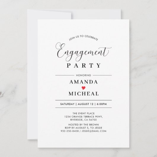 Moderne uitnodiging voor Typografische Engagement  (Voorkant)