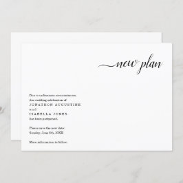 Moderne uitnodiging voor uitstel van de bruiloft