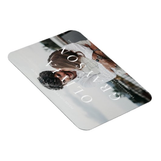 Moderne uitnodiging voor verfijnde bruiloft magneet (Rechterzijde)