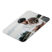 Moderne uitnodiging voor verfijnde bruiloft magneet (Linkerzijde)