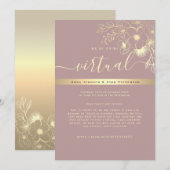 Moderne uitnodiging voor virtueel huwelijk (Voorkant / Achterkant)