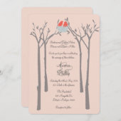 Moderne uitnodiging voor vogels en bomen (Voorkant / Achterkant)